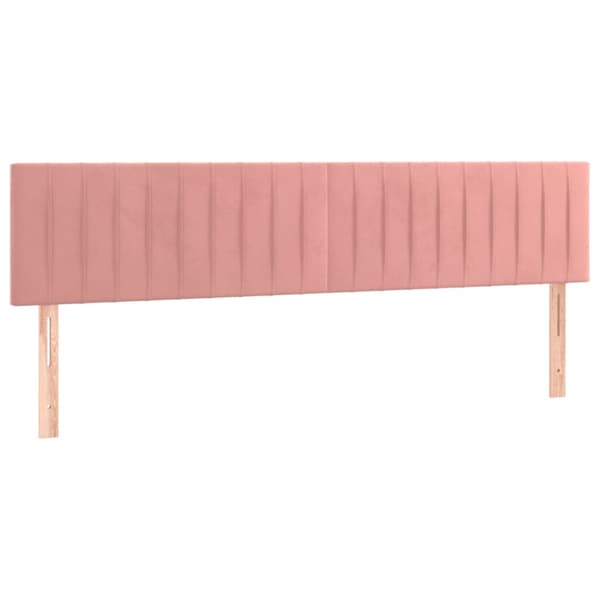 Ramsäng med madrass rosa 160x200 cm sammet