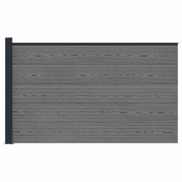 Stängselpanel WPC och aluminium Grå
