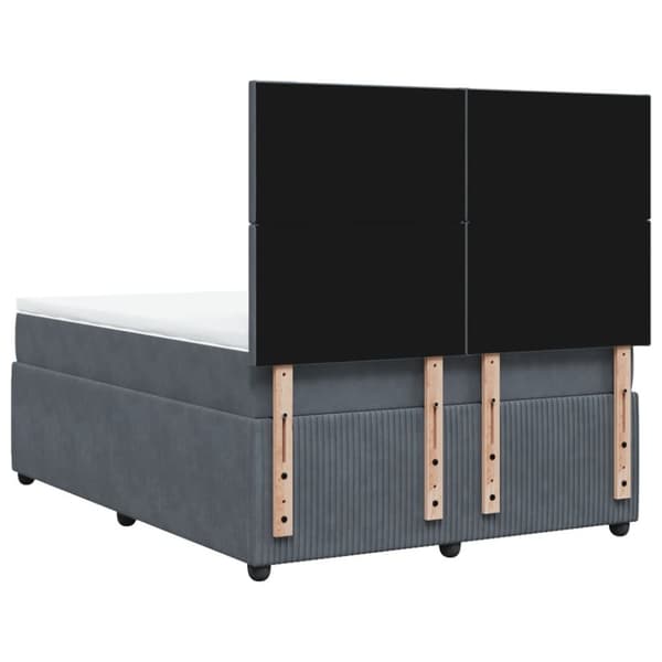 Ramsäng med madrass mörkgrå 140x190 cm sammet