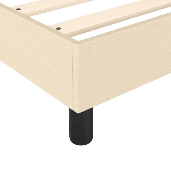Boxspring-sängram gräddvit 180x200 cm tyg