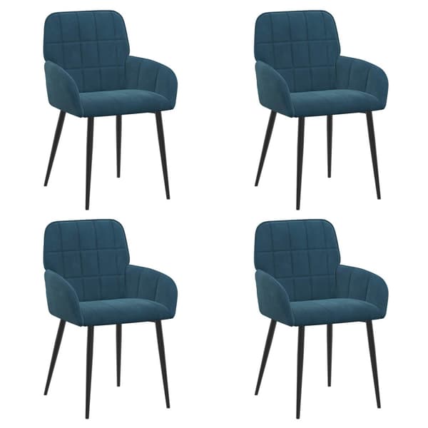 Matstolar 4 pcs Sammet Blå 57 x 50 x 85 cm