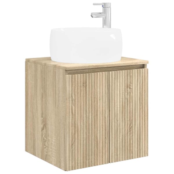 Badrumsskåpsset 4 pcs Sonoma-ek Konstruerat trä