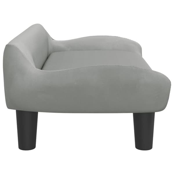 Hundbädd ljusgrå 70x40x24 cm sammet