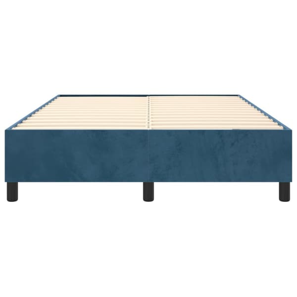 Boxspring-sängram mörkblå 140x200 cm sammet