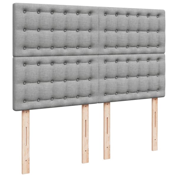 Ramsäng med madrass ljusgrå 160x200 cm tyg