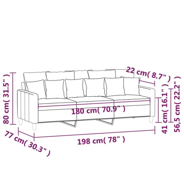 3-sitssoffa gul 180 cm sammet