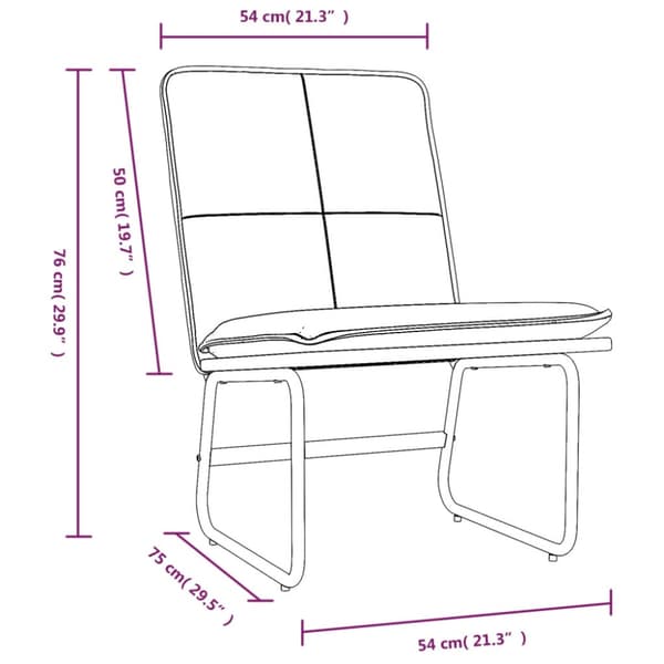Loungestol grå 54x75x76 cm konstläder