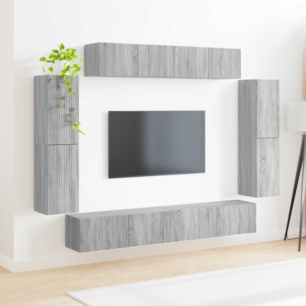 TV-skåp 8 pcs Grå Sonoma