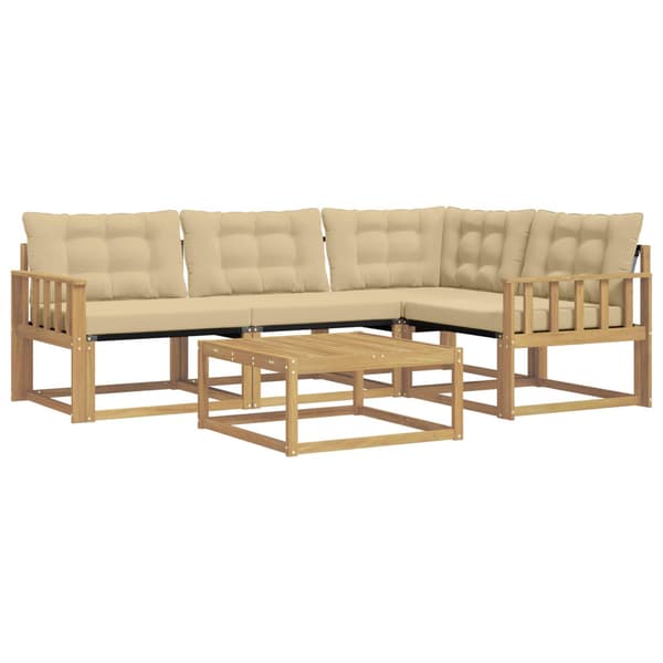 Utomhussoffset 5 pcs Vit och Beige 79 x 79 x 37 cm