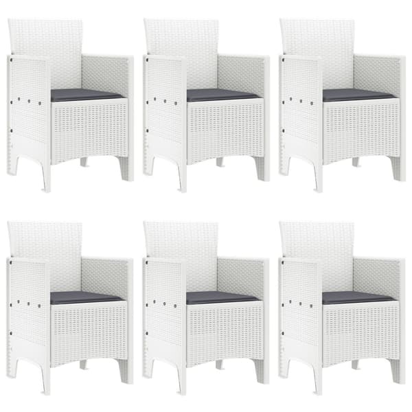 Trädgårdsmöbelset 7 pcs Vit Polt rotting