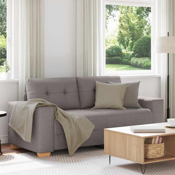 Tvåsitssoffa taupe 180x77x82 cm tyg