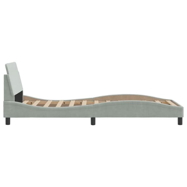 Bed Frame "Dover" Light Grey 90x190 cm Velvet