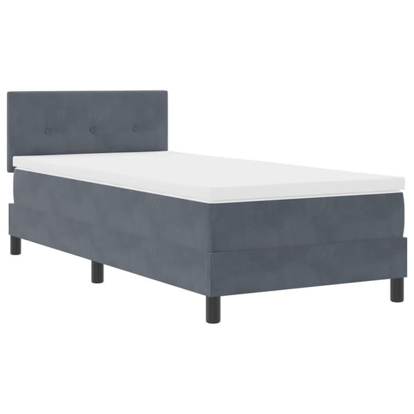 Bäddfjäder med madrass Mörkgrå 100 x 200 cm Sammet