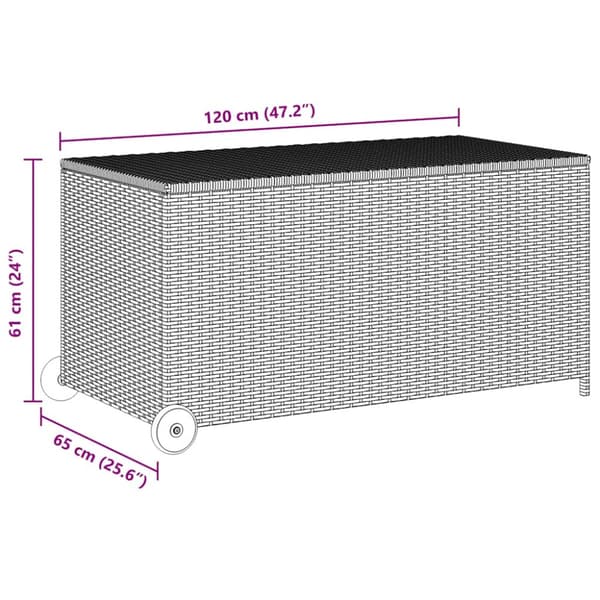 Dynbox ljusgrå 120x65x61 cm konstrotting
