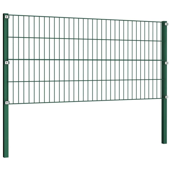 Staketpanel med stolpar järn 522x80 cm grön