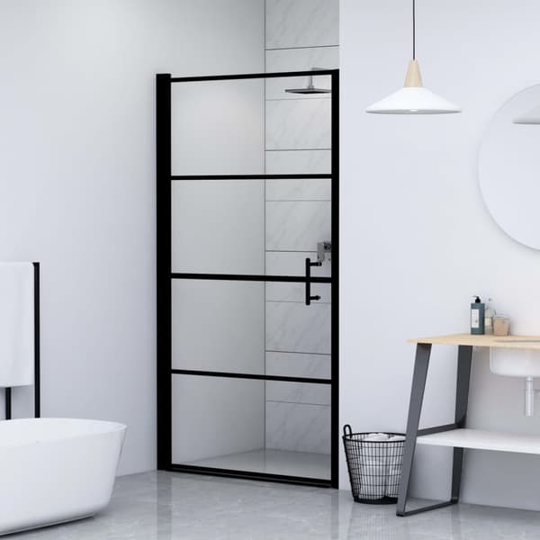 Duschdörr härdat glas 100x178 cm svart