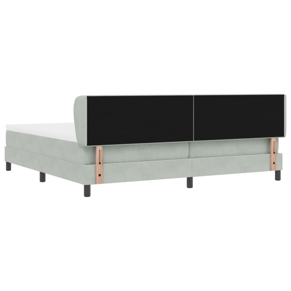 Bäddfjäder med madrass Ljusgrå 200 x 200 cm Sammet