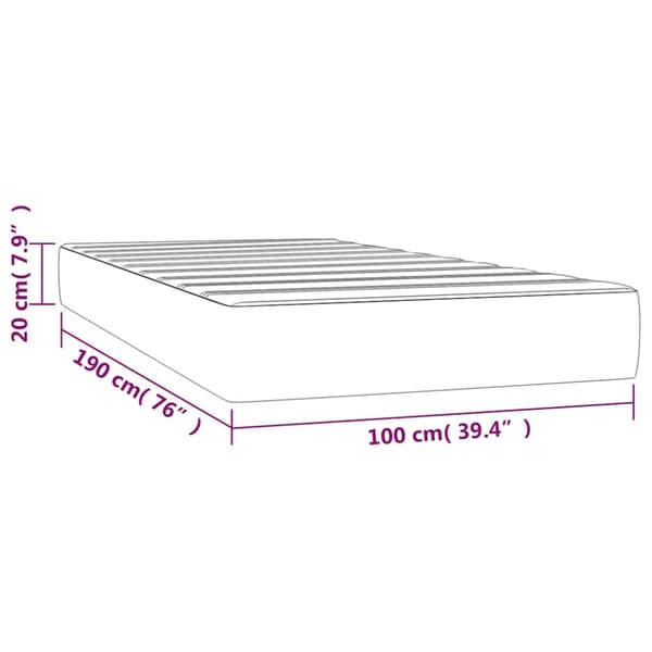 Pocketresårmadrass medium mörkgrå 100x190x20 cm sammet