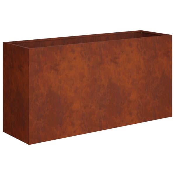 Trädgårdsplanterare 2 st Rostig 100 x 30 x 40 cm