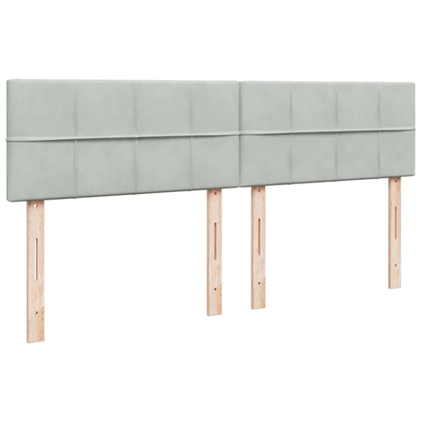 Ramsäng med madrass ljusgrå 200x200 cm sammet
