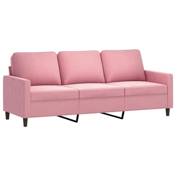 Soffgrupp med dynor 2 delar rosa sammet