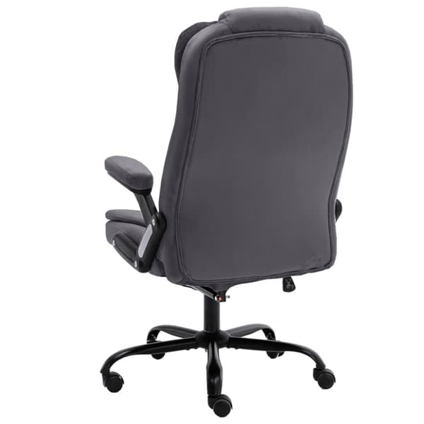 Massagefåtölj mörkgrå sammet