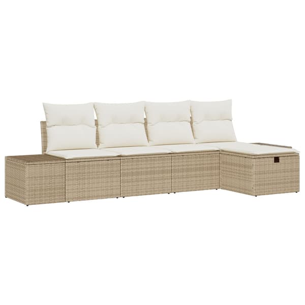 Trädgårdsoffset 5 st Beige konstrotting