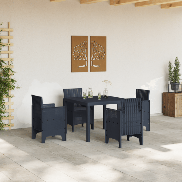 Trädgårdsmöbelset 5 pcs Antracit Polypropylen