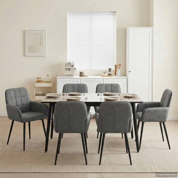 Matstolar 6 pcs Sammet Mörkgrå 57 x 50 x 85 cm
