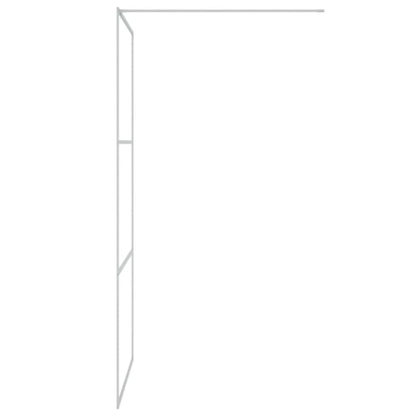 Duschvägg silver 100x195 cm halvfrostat ESG-glas