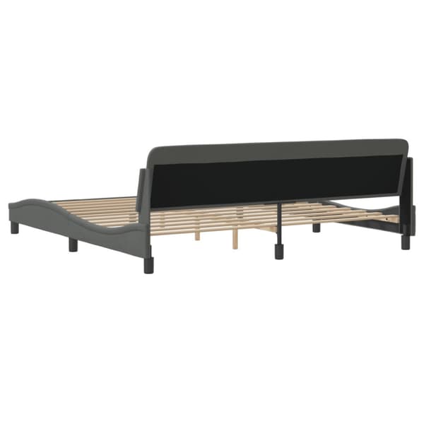 Bed Frame "Dover" Dark Grey 200x200 cm Fabric