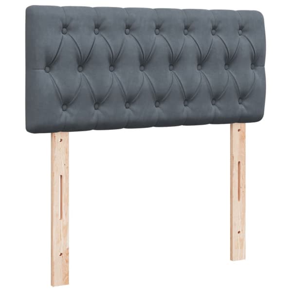 Ramsäng med madrass mörkgrå 100x200 cm sammet
