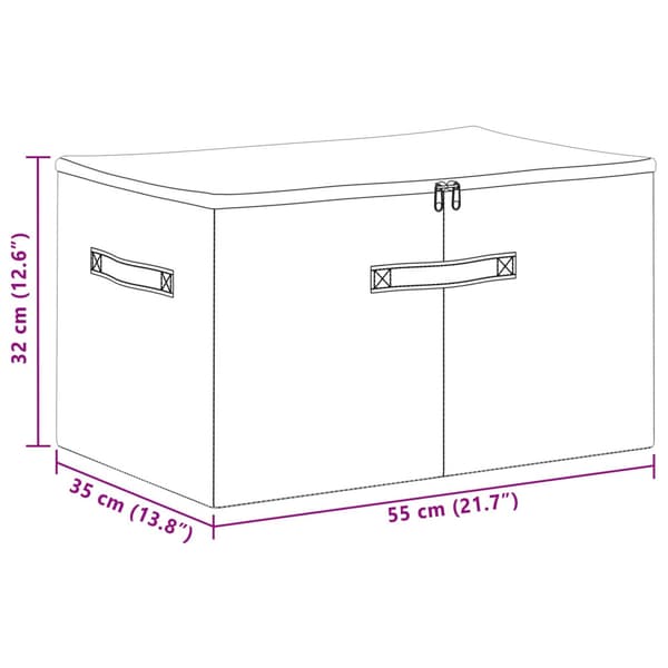 Förvaringslåda 2 pcs Grå 55 x 35 x 32 cm Non-woven tyg