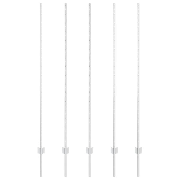 Stängselstolpe 5 pcs Silver 160 cm Stål