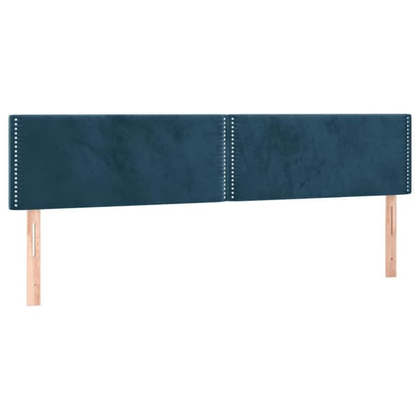 Ramsäng med madrass mörkblå 200x200 cm sammet