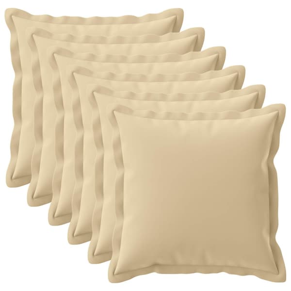 Kuddöverdrag 6 st HOUTEN Beige 80 x 80 cm Polyester