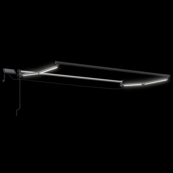 Manuell utdragbar markis med LED-lampor 2,5 x 2 m