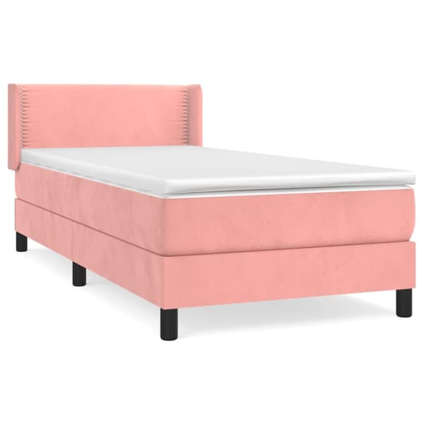 Ramsäng med madrass rosa 100x200 cm sammet