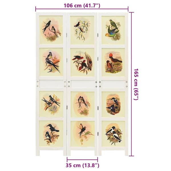 Romdivider Panel Vit 106 x 165 cm MDF