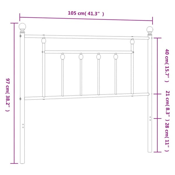Ersättningsgavel metall vit 100 cm