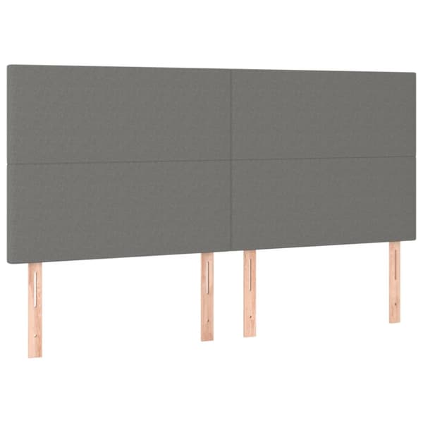 Ramsäng med madrass mörkgrå 180x200 cm tyg