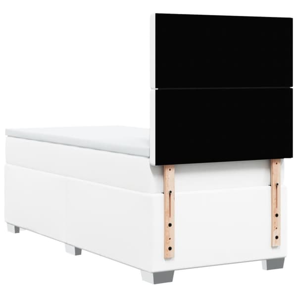 Ramsäng med madrass vit 80x200 cm konstläder