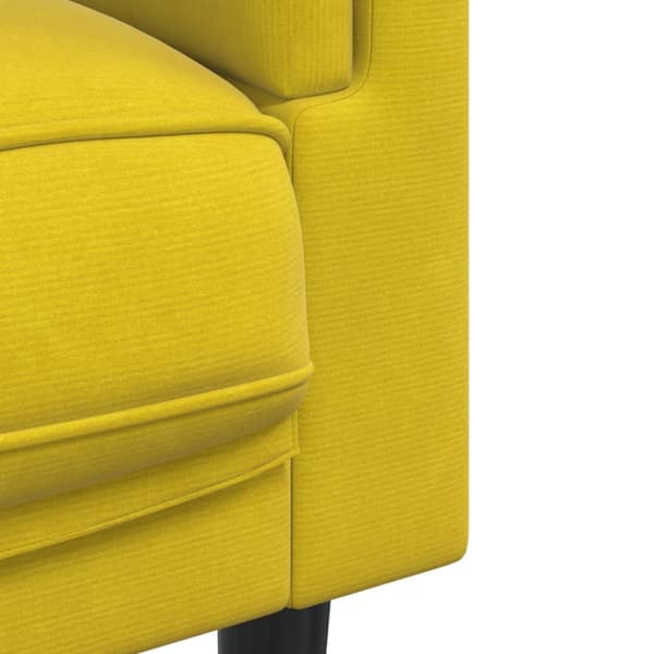 Soffa med kuddar 3-sits gul sammet