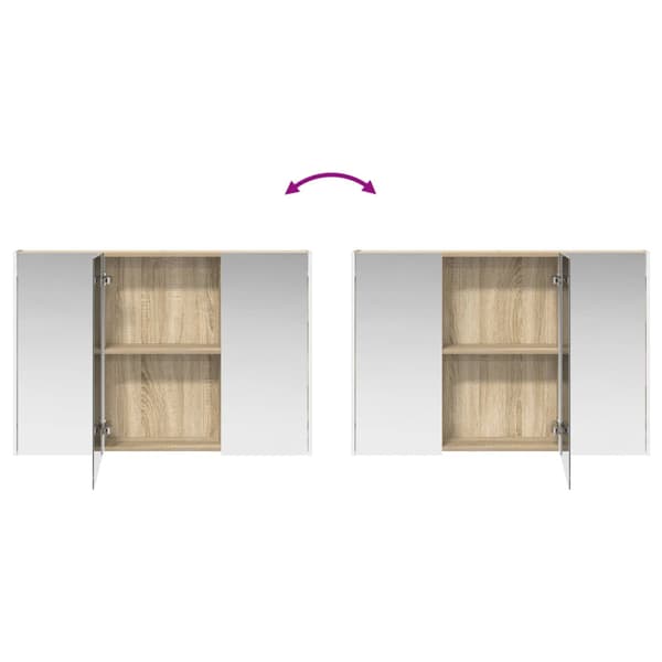 Badrumsskåpsset 4 pcs Sonoma-ek Konstruerat trä