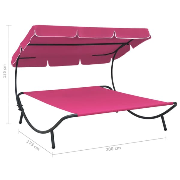 Solsäng med tak rosa