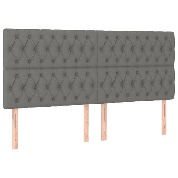 Ramsäng med madrass mörkgrå 200x200 cm tyg