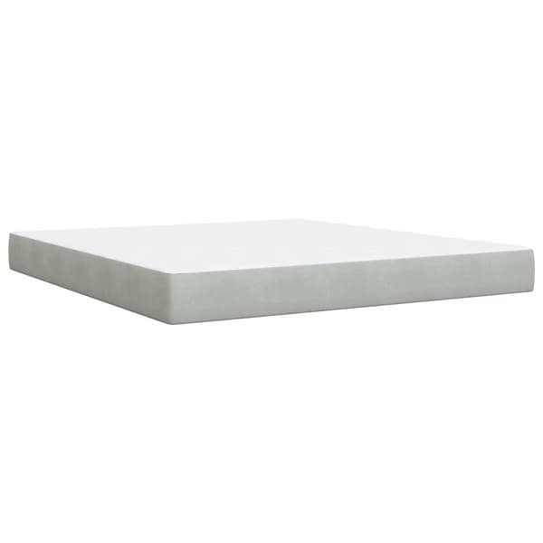 Ottoman säng med madrass Ljusgrå 180 x 200 cm Sammet
