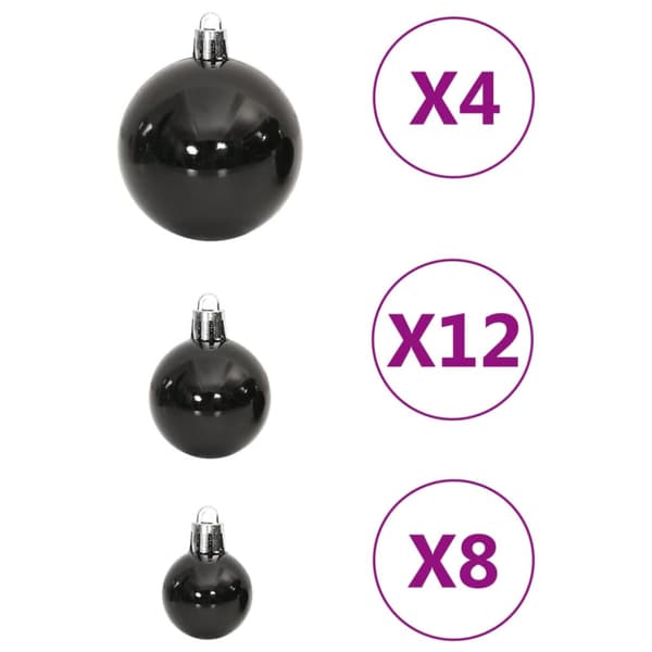 Julgranskulor 111 delar svart polystyren