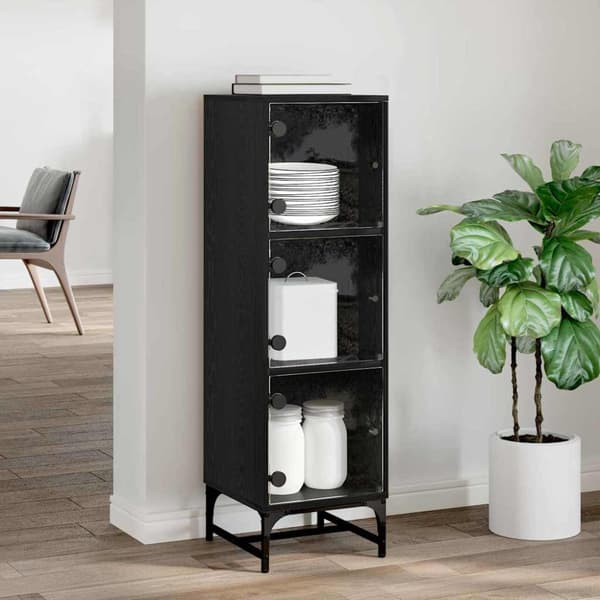 Sideboard Svart Ek 35 x 37 x 117 cm