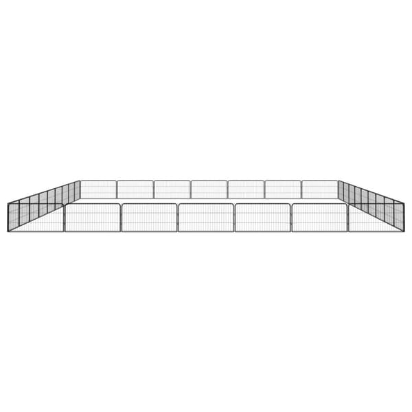 Hundbur 32 paneler svart 100x50 cm pulverlackerat stål